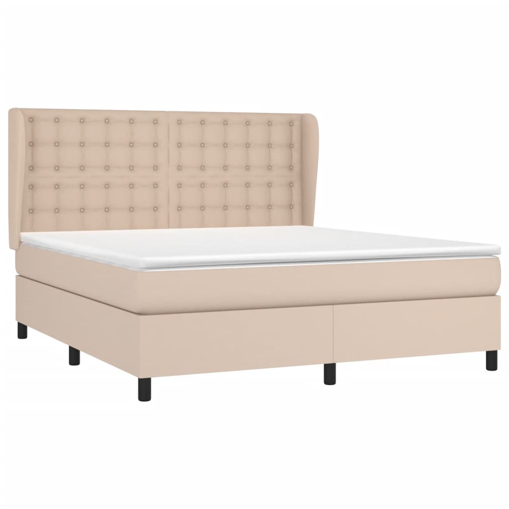 Boxspringbett Matratze Cappuccino-Braun 160x200 cm Kunstleder
