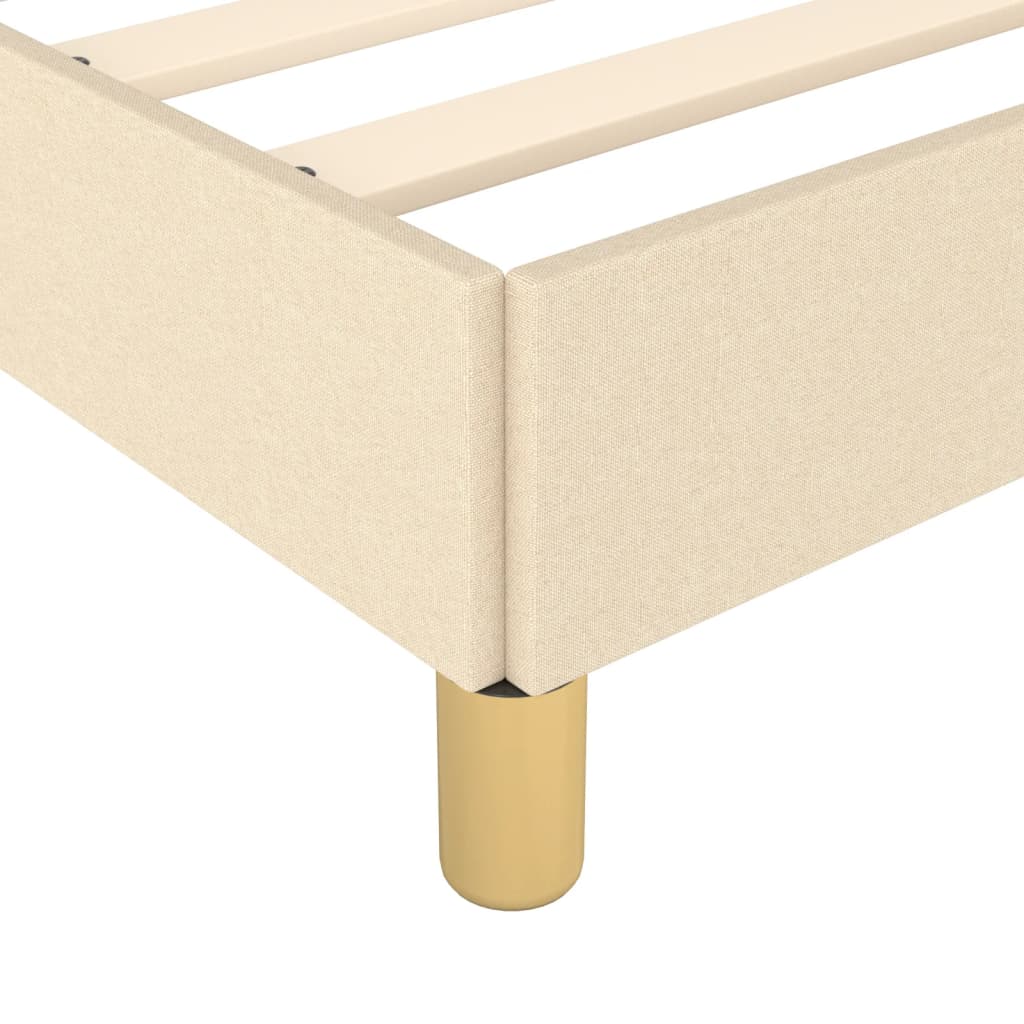 Bettgestell ohne Matratze Creme 90x190 cm Stoff