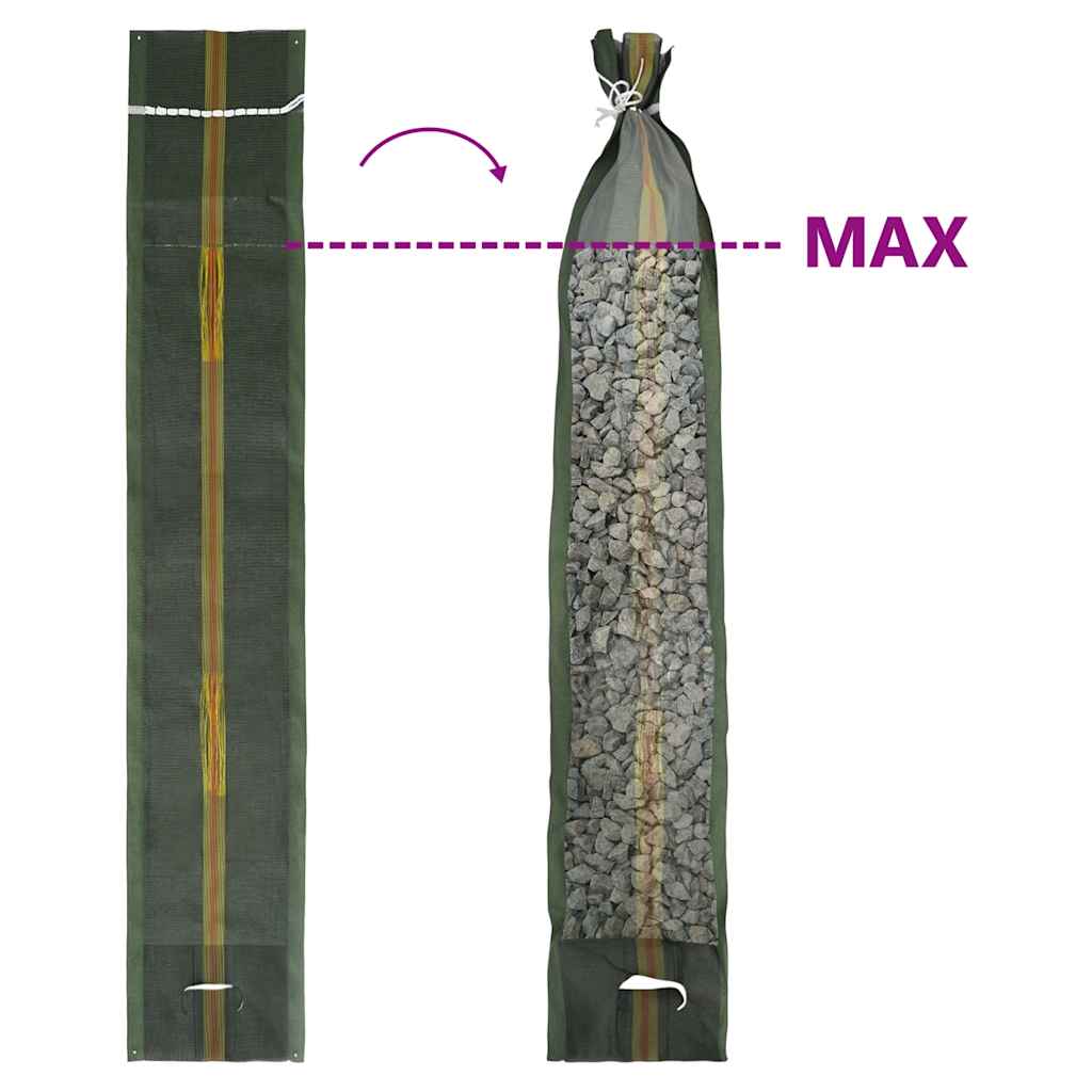 Sandsäcke 10 Stk. Dunkelgrün 103 x 25 cm HDPE