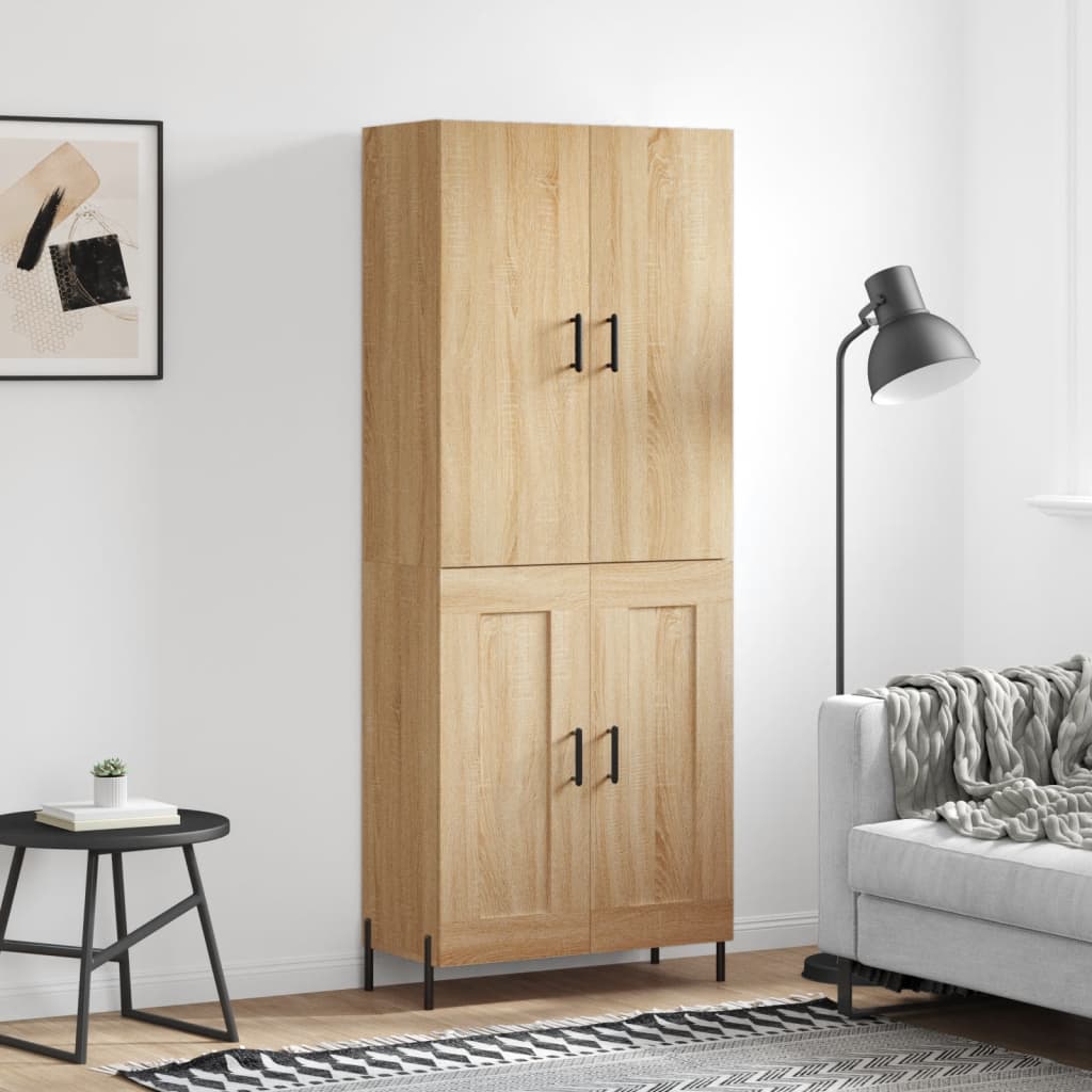 Highboard Sonoma-Eiche 69,5x34x180 cm Holzwerkstoff