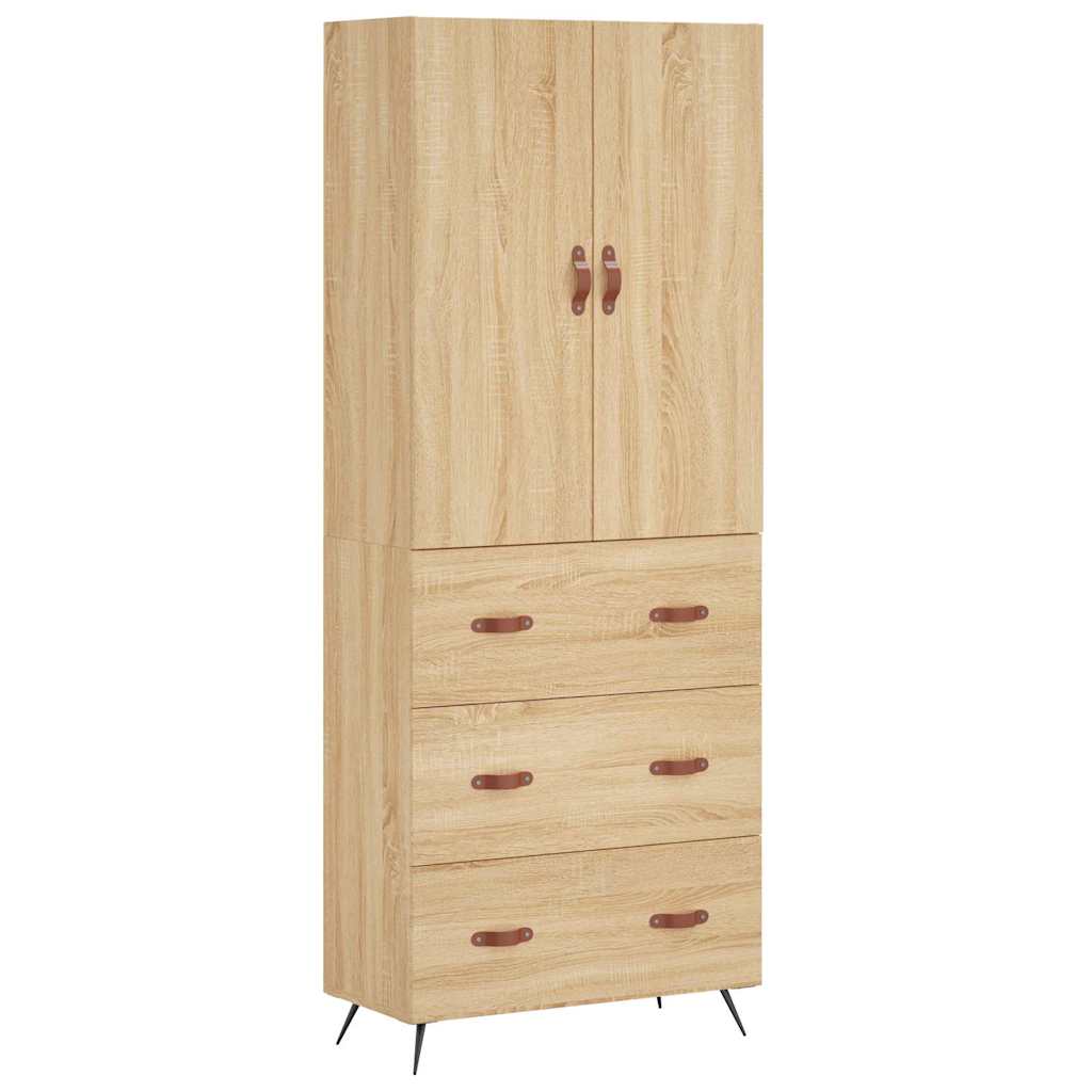 Highboard Sonoma-Eiche 69,5x34x180 cm Holzwerkstoff