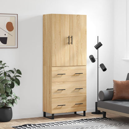Highboard Sonoma-Eiche 69,5x34x180 cm Holzwerkstoff