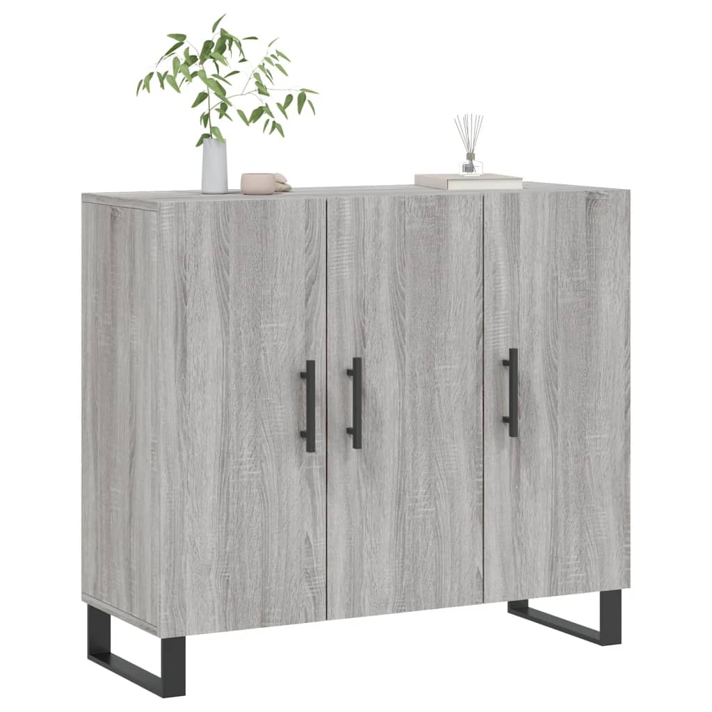 Sideboard Grau Sonoma 90x34x80 cm Holzwerkstoff
