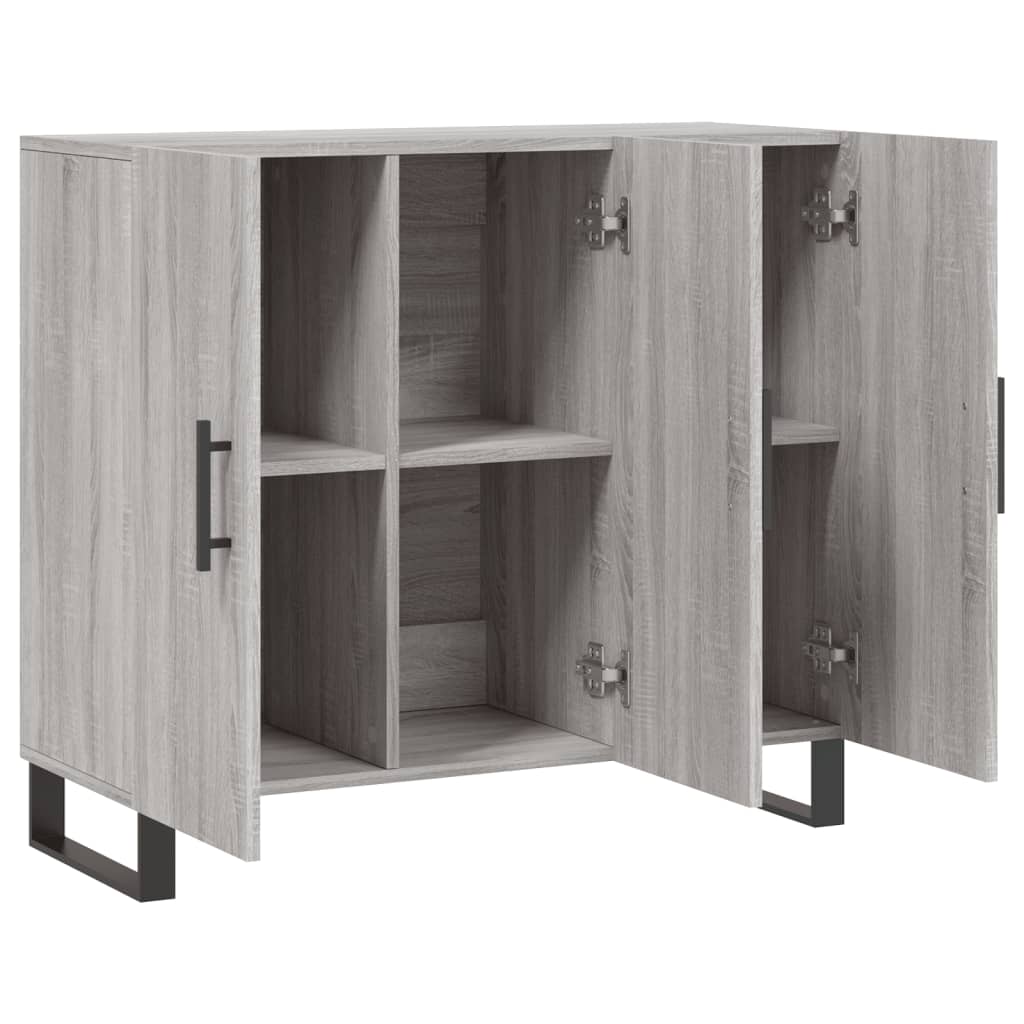 Sideboard Grau Sonoma 90x34x80 cm Holzwerkstoff