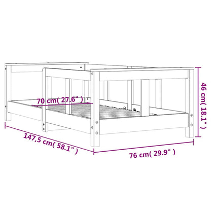 Kinderbett Weiß 70x140 cm Massivholz Kiefer