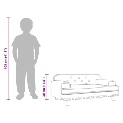 Kindersofa Creme 70x45x30 cm Samt