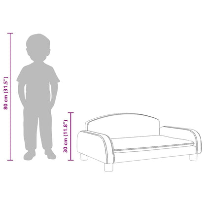 Kindersofa Schwarz 70x45x30 cm Kunstleder