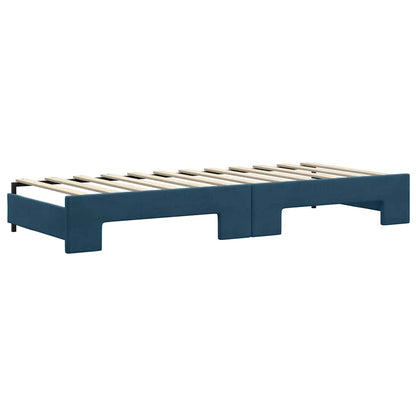 Tagesbett Ausziehbar Blau 80x200 cm Samt