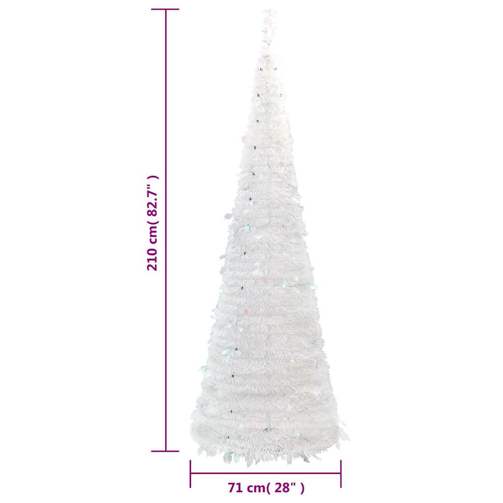 Pop-Up-Weihnachtsbaum Künstlich 200 LEDs Weiß 210 cm