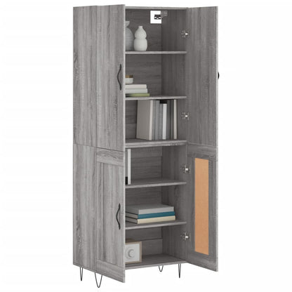 Highboard Grau Sonoma 69,5x34x180 cm Holzwerkstoff