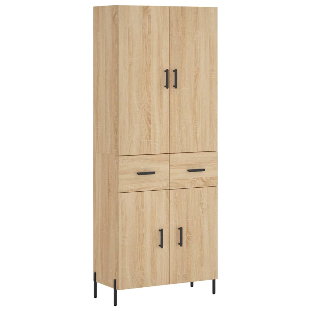 Highboard Sonoma-Eiche 69,5x34x180 cm Holzwerkstoff