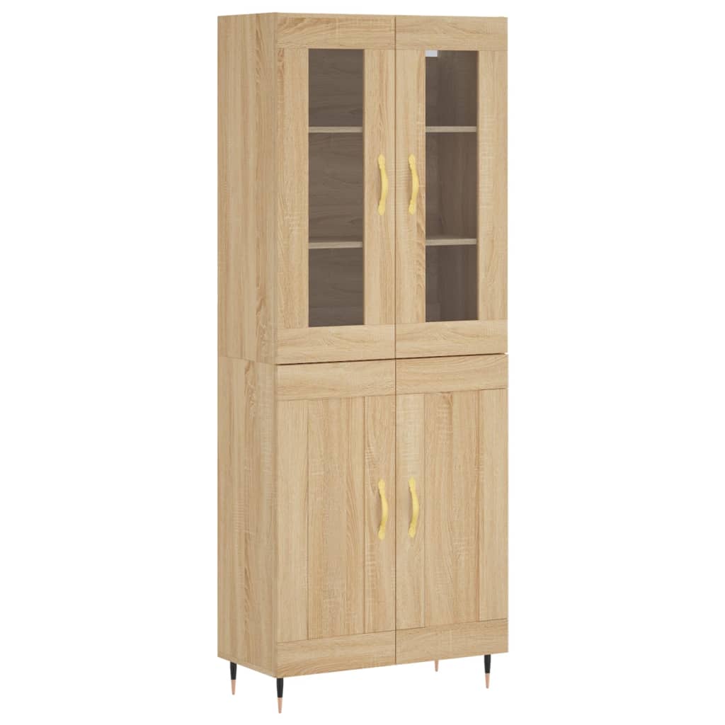 Highboard Sonoma-Eiche 69,5x34x180 cm Holzwerkstoff