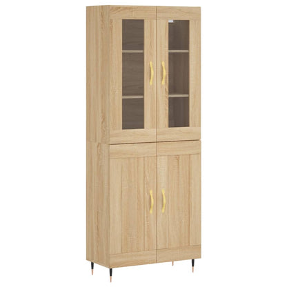 Highboard Sonoma-Eiche 69,5x34x180 cm Holzwerkstoff