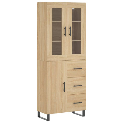 Highboard Sonoma-Eiche 69,5x34x180 cm Holzwerkstoff