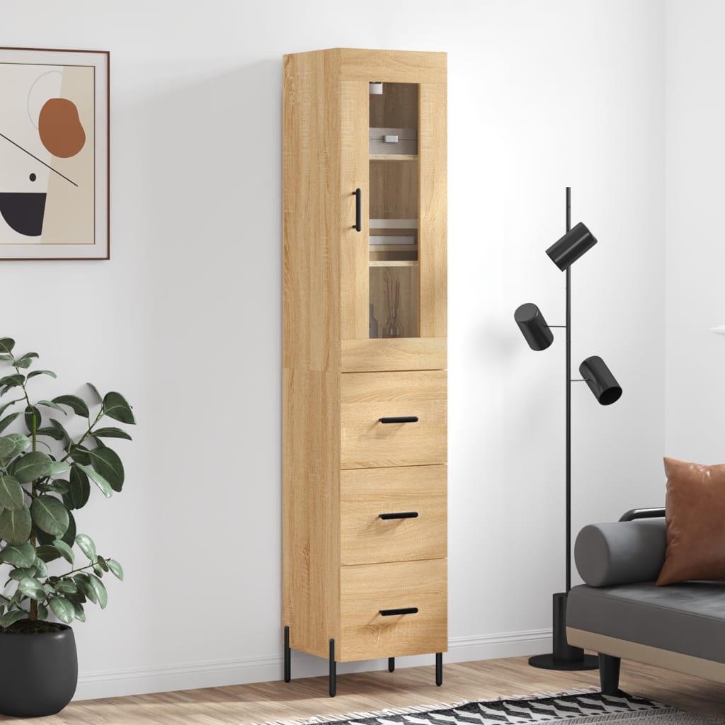 Highboard Sonoma-Eiche 34,5x34x180 cm Holzwerkstoff