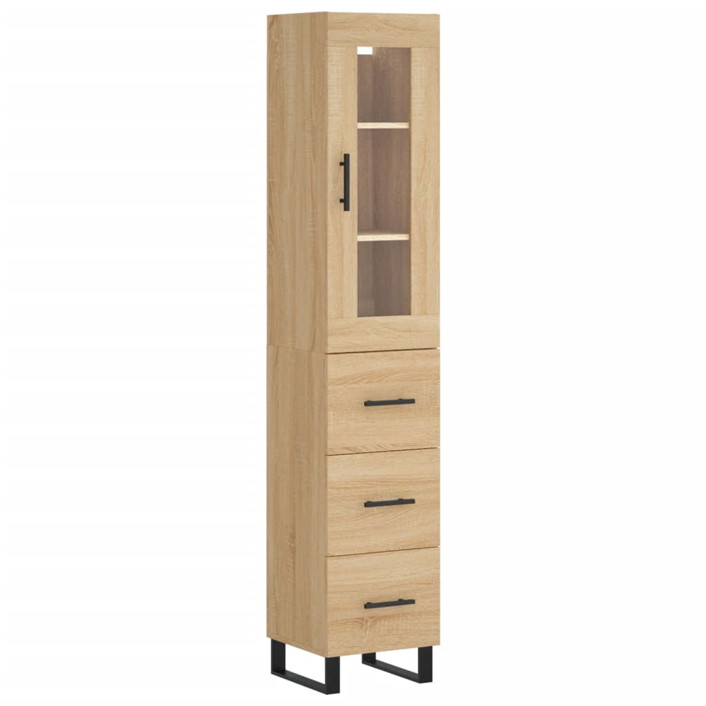 Highboard Sonoma-Eiche 34,5x34x180 cm Holzwerkstoff