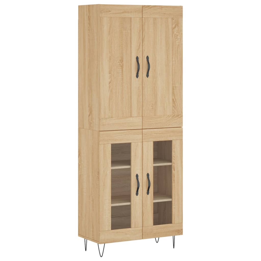 Highboard Sonoma-Eiche 69,5x34x180 cm Holzwerkstoff