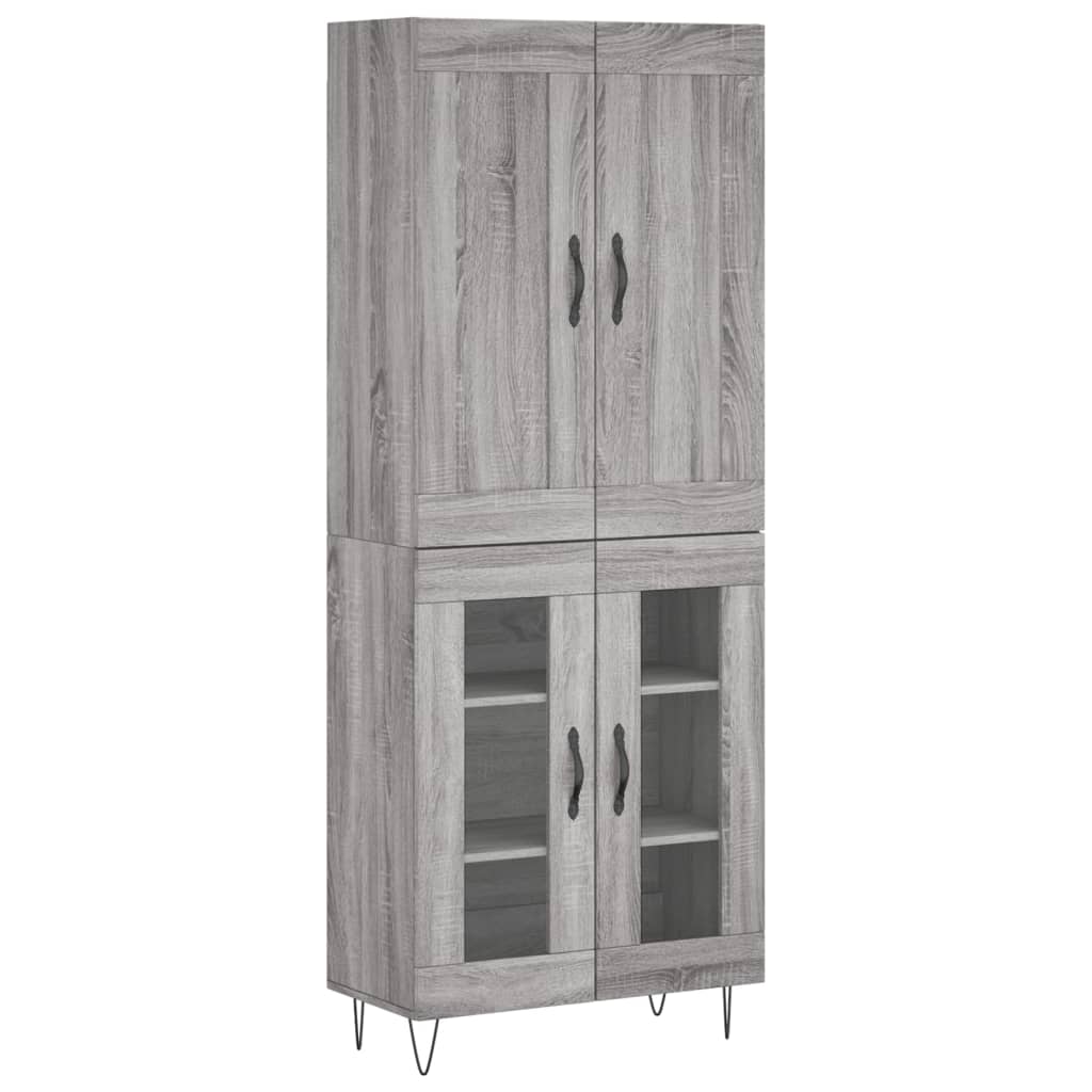 Highboard Grau Sonoma 69,5x34x180 cm Holzwerkstoff