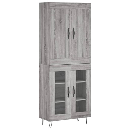 Highboard Grau Sonoma 69,5x34x180 cm Holzwerkstoff