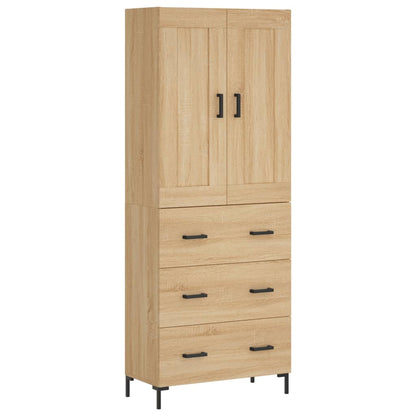 Highboard Sonoma-Eiche 69,5x34x180 cm Holzwerkstoff