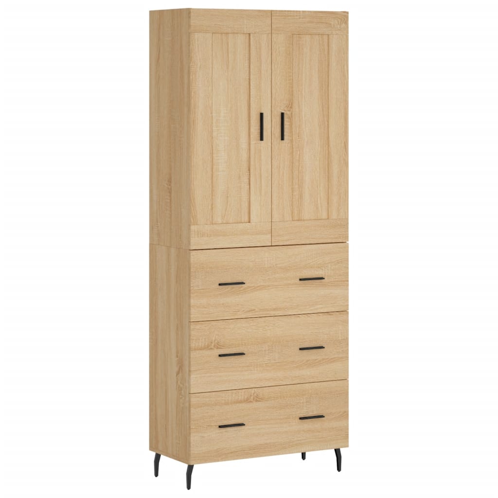 Highboard Sonoma-Eiche 69,5x34x180 cm Holzwerkstoff