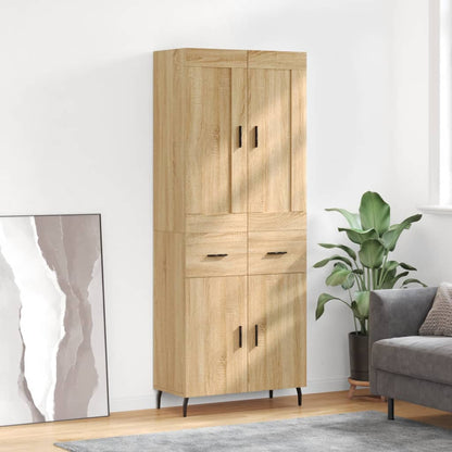 Highboard Sonoma-Eiche 69,5x34x180 cm Holzwerkstoff