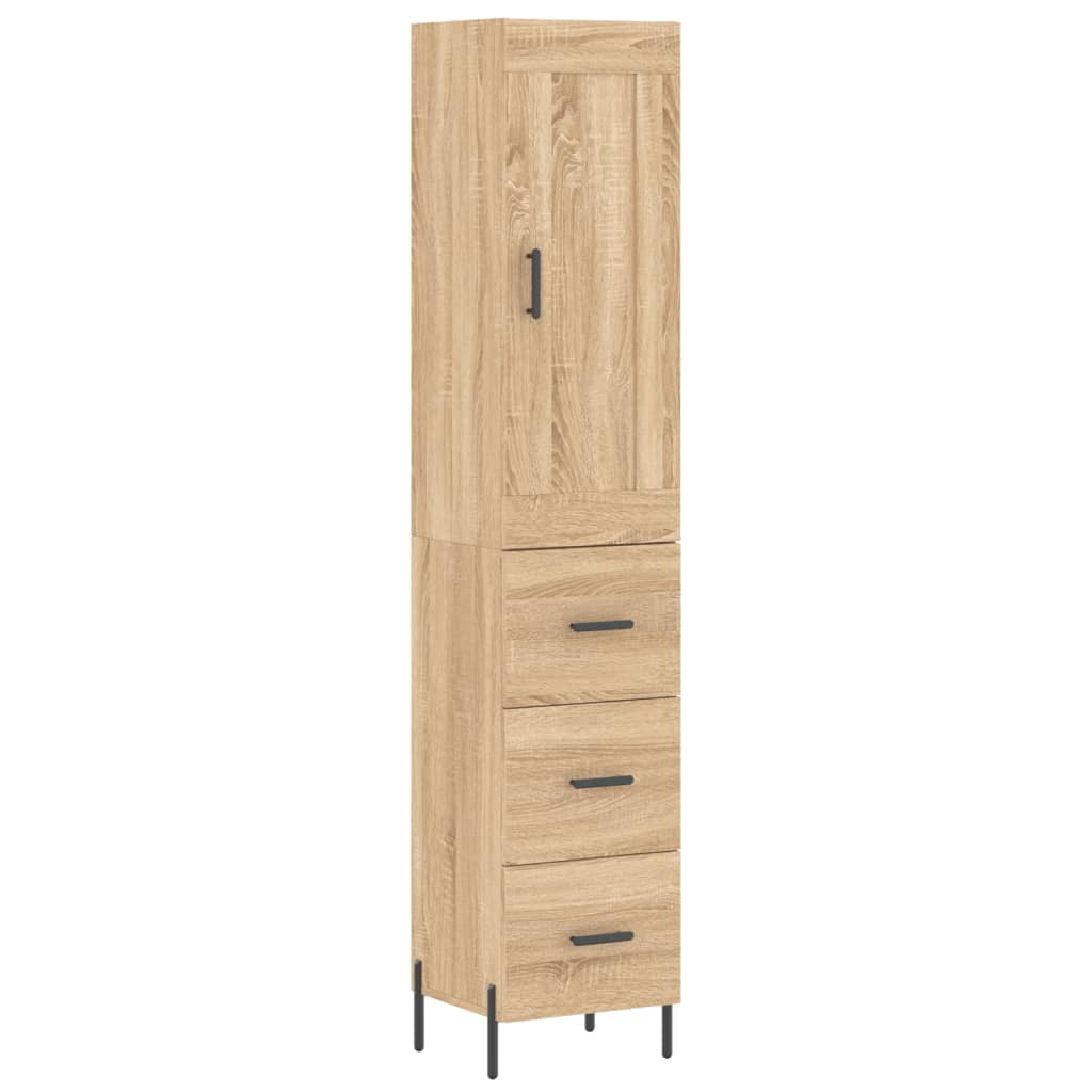 Highboard Sonoma-Eiche 34,5x34x180 cm Holzwerkstoff