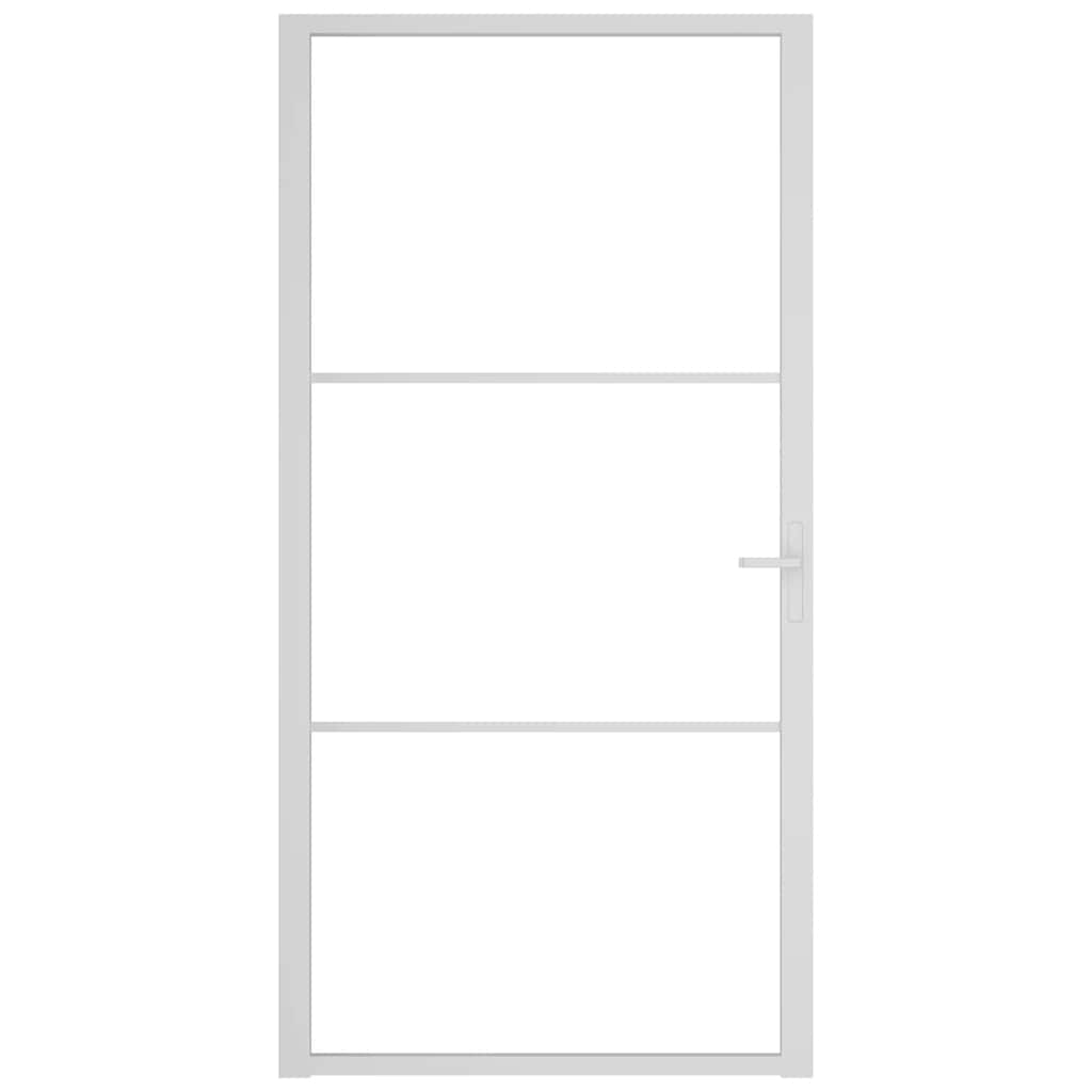 Innentür 102,5x201,5 cm Weiß ESG-Glas und Aluminium