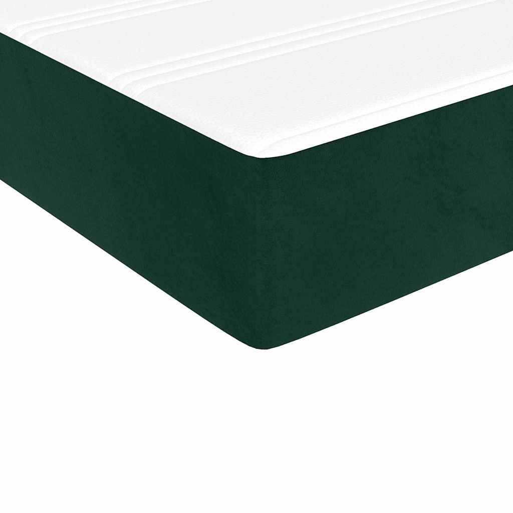 Boxspringbett mit Matratze Dunkelgrün 140x190 cm Samt