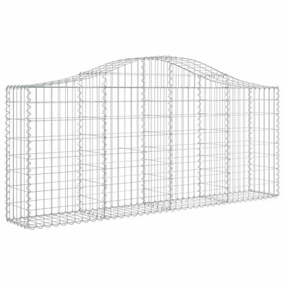 Gabionen mit Hochbogen 30 Stk. 200x30x80/100cm Verzinktes Eisen