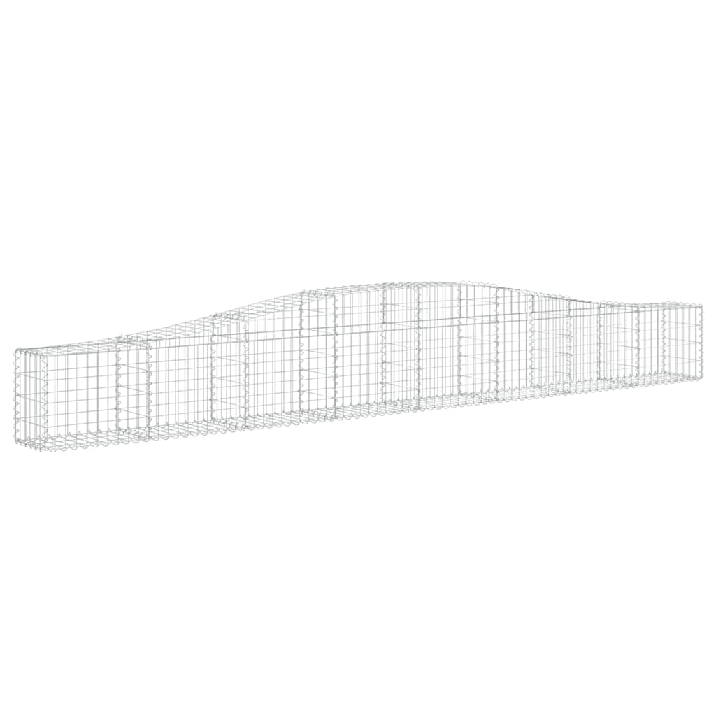 Gabionen mit Hochbogen 9 Stk. 400x30x40/60 cm Verzinktes Eisen