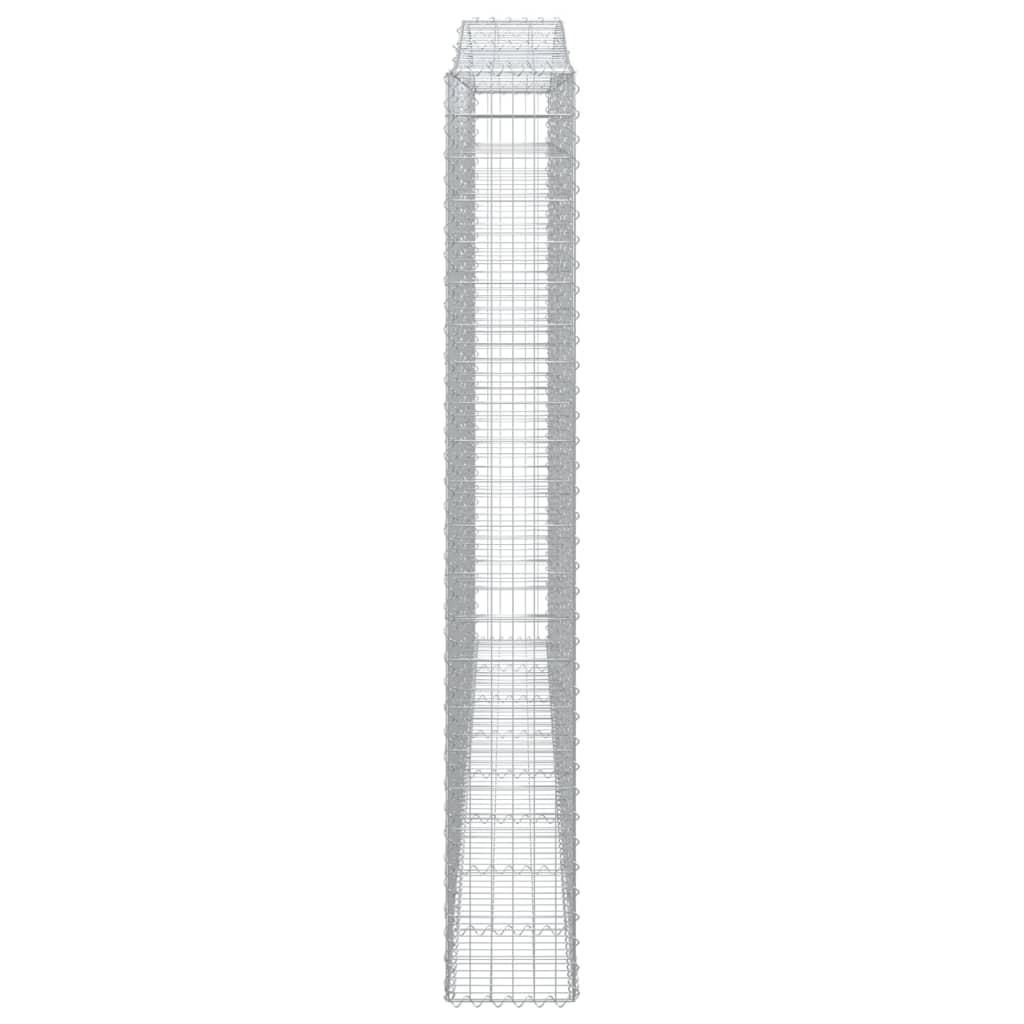 Gabionen mit Hochbogen 4 Stk. 400x30x220/240cm Verzinktes Eisen