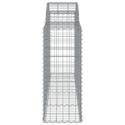 Gabionen mit Hochbogen 11 Stk 200x50x100/120cm Verzinktes Eisen