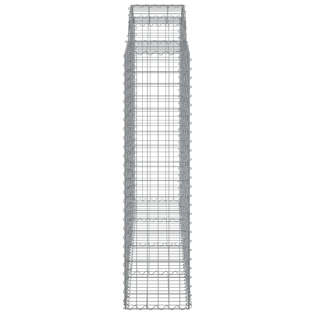 Gabionen mit Hochbogen 13Stk. 200x50x160/180cm Verzinktes Eisen