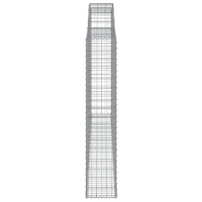 Gabionen mit Hochbogen 4 Stk. 300x30x160/180cm Verzinktes Eisen