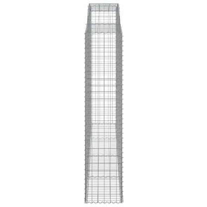 Gabionen mit Hochbogen 4 Stk. 300x50x220/240cm Verzinktes Eisen