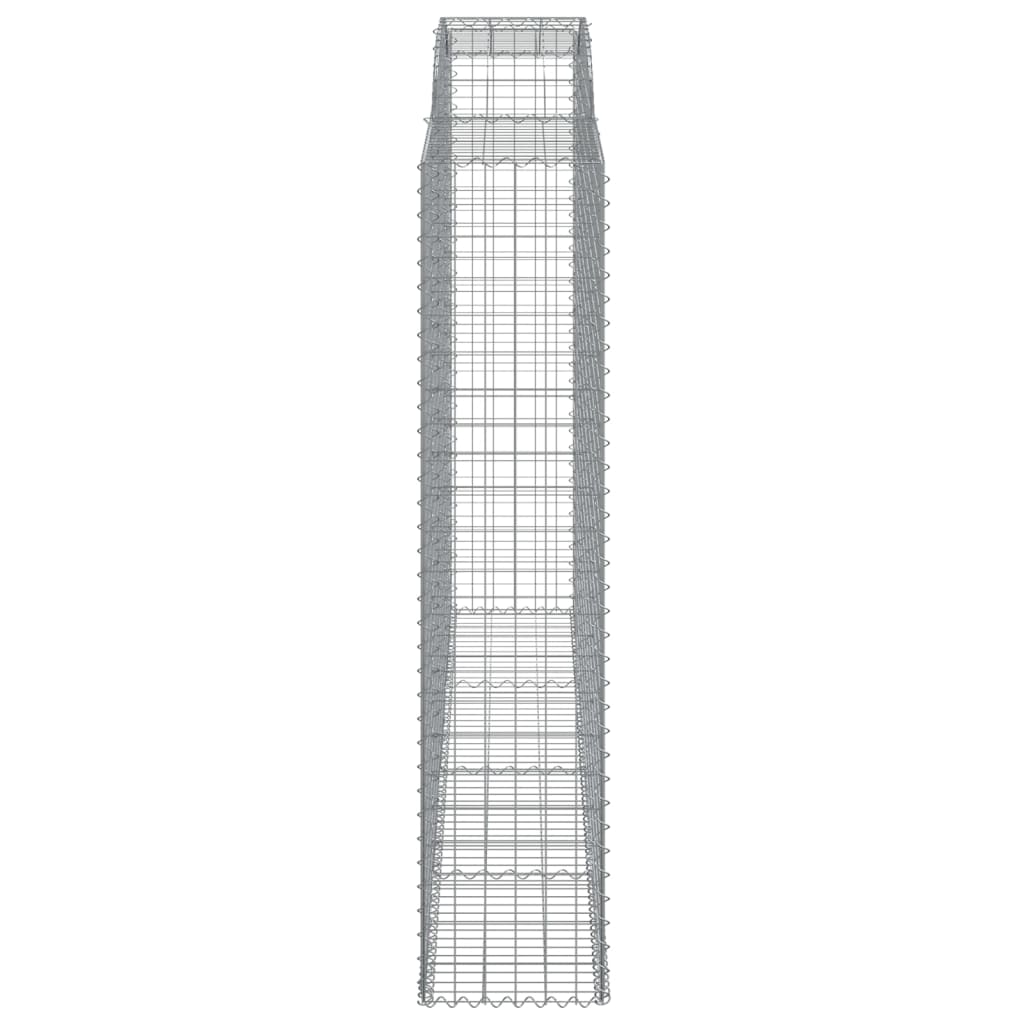 Gabionen mit Hochbogen 12 Stk 300x50x220/240cm Verzinktes Eisen