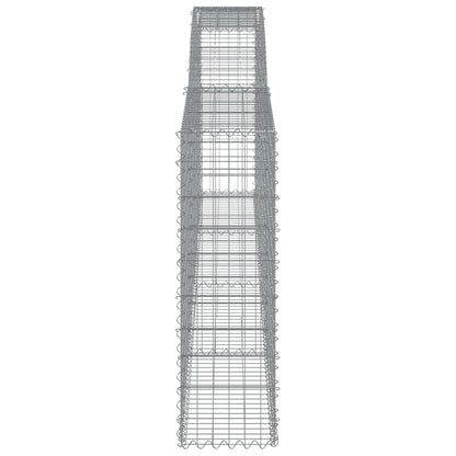 Gabionen mit Hochbogen 10Stk. 400x30x100/120cm Verzinktes Eisen