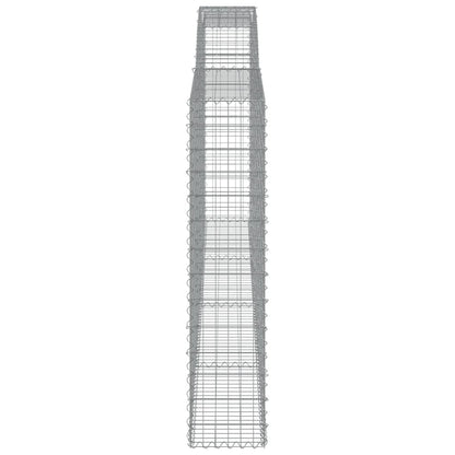 Gabionen mit Hochbogen 4 Stk. 400x30x140/160cm Verzinktes Eisen