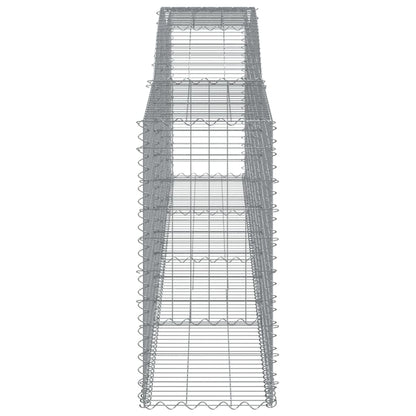 Gabionen mit Hochbogen 9 Stk. 400x50x100/120cm Verzinktes Eisen