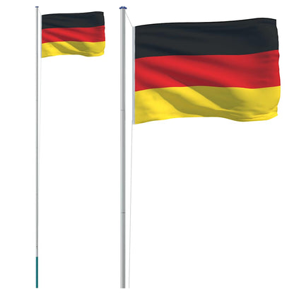 Flagge Deutschlands mit Mast 6,08 m Aluminium