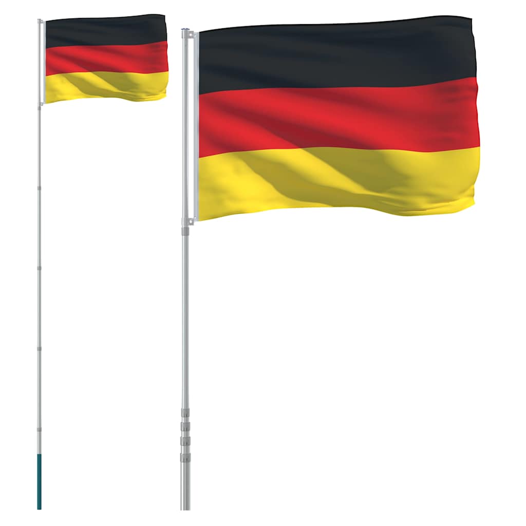 Flagge Deutschlands mit Mast 5,5 m Aluminium
