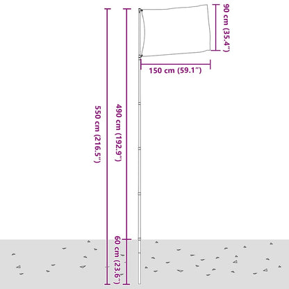 Flagge Schwedens mit Mast 5,5 m Aluminium