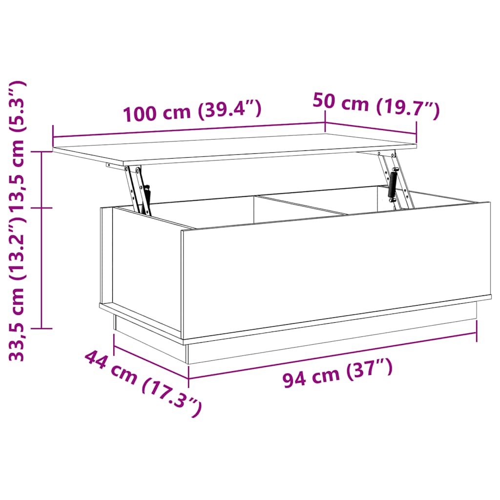 Couchtisch 100x50x35 cm Massivholz Kiefer