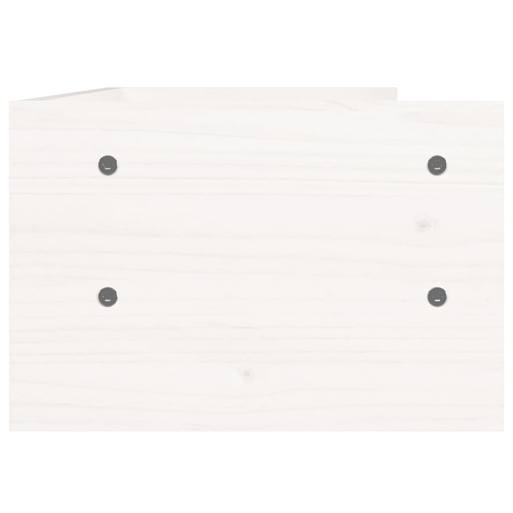 Monitorständer Weiß 50x24x16 cm Massivholz Kiefer