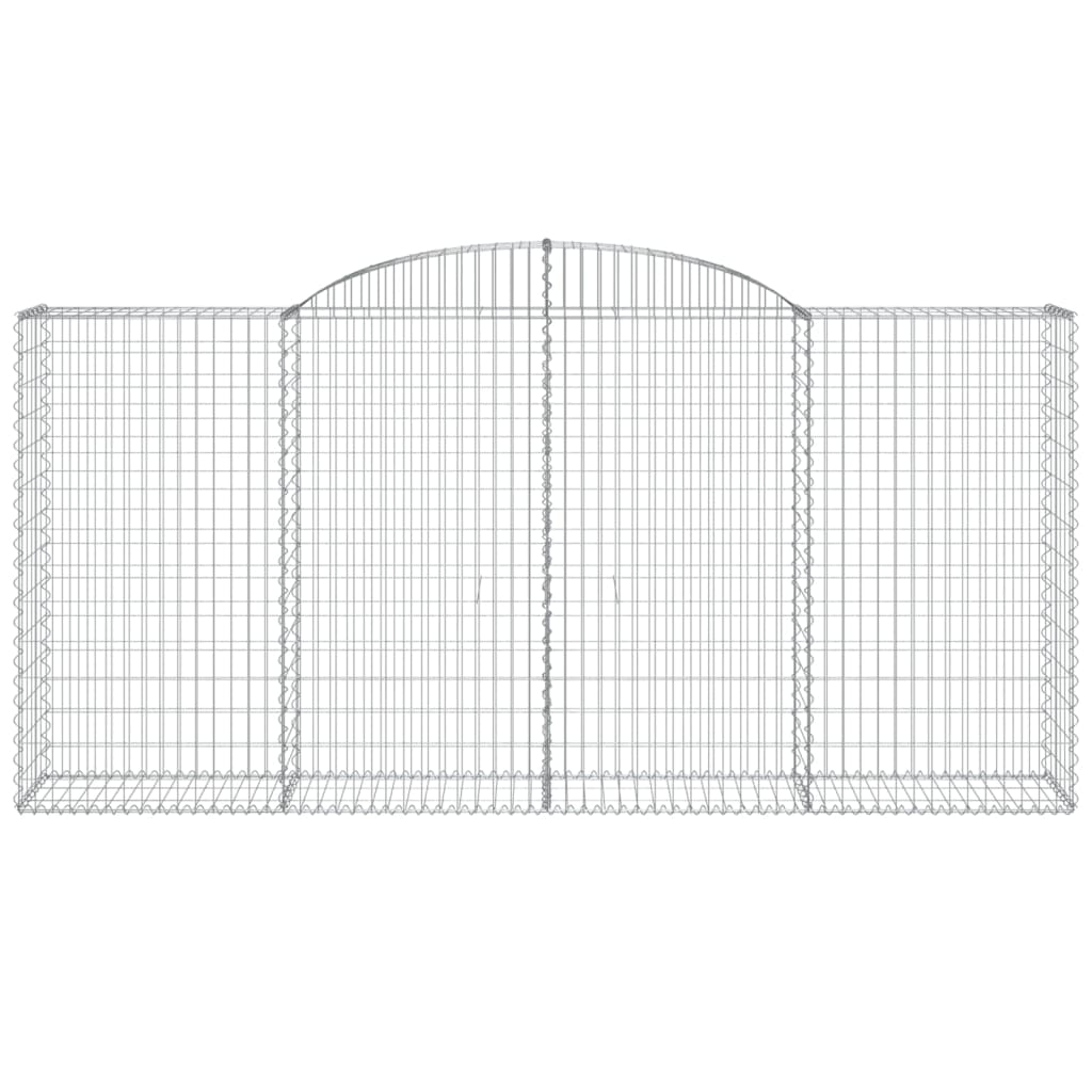 Gabione mit Hochbogen 300x50x140/160 cm Verzinktes Eisen