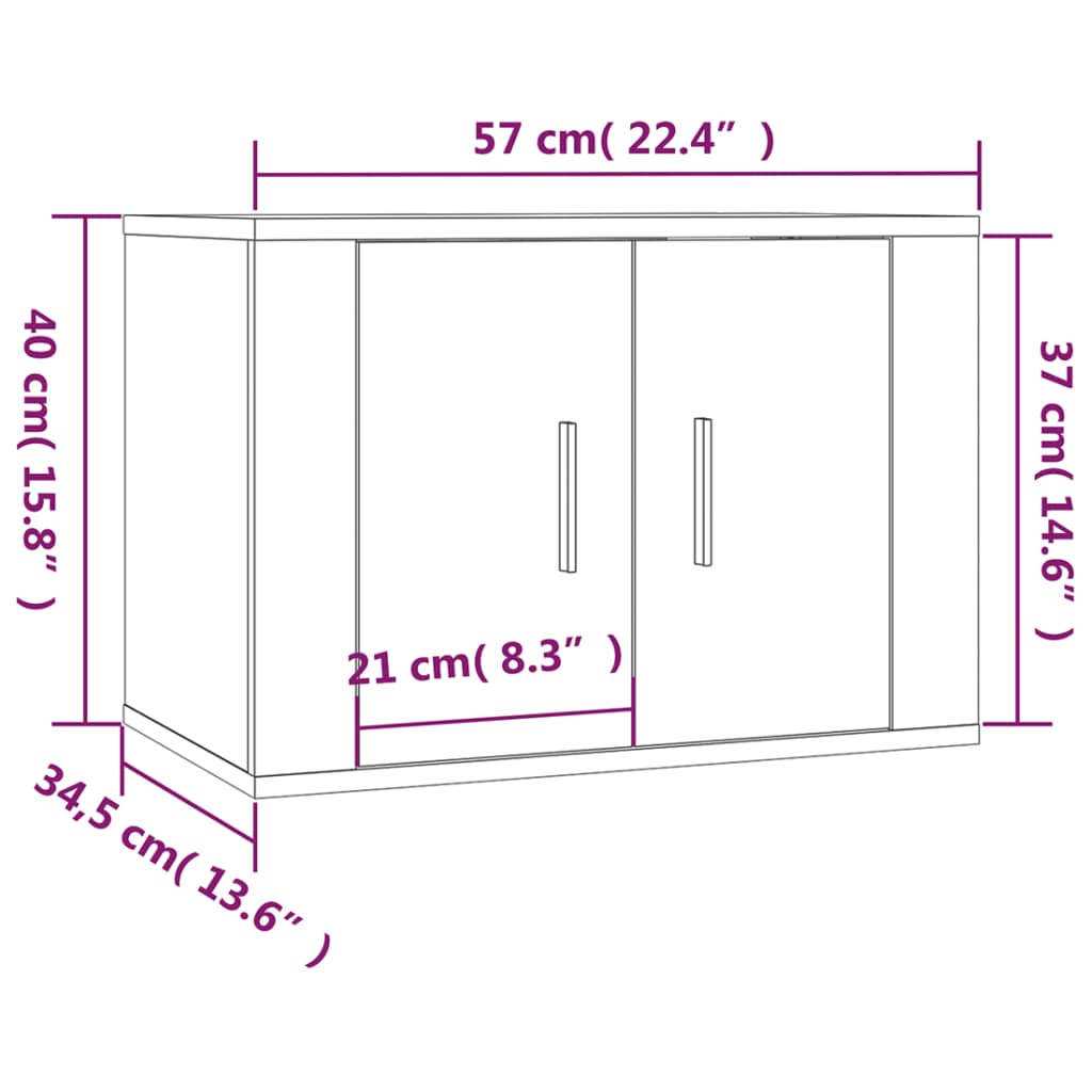 TV-Wandschrank Grau Sonoma 57x34,5x40 cm