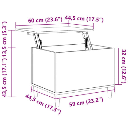 Couchtisch Weiß 60x44,5x45 cm Holzwerkstoff
