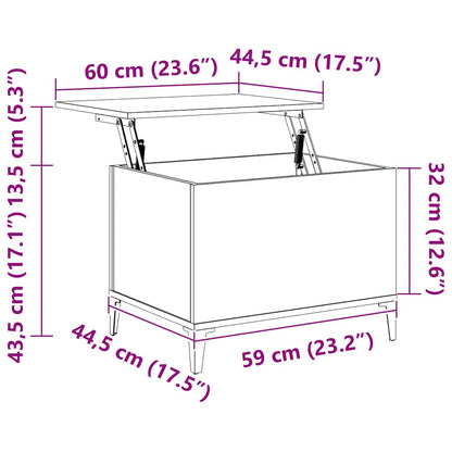 Couchtisch Grau Sonoma 60x44,5x45 cm Holzwerkstoff