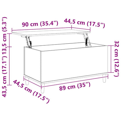 Couchtisch Betongrau 90x44,5x45 cm Holzwerkstoff